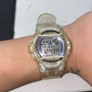 clear baby g watch